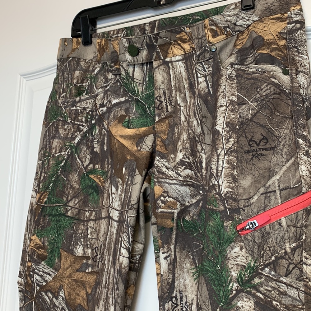 Realtree Camouflage Women's Pants with Green and Brown Accents